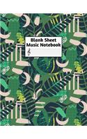 Blank Sheet Music Notebook: Easy Blank Staff Manuscript Book Large 8.5 X 11 Inches Musician Paper Wide 12 Staves Per Page for Piano, Flute, Violin, Guitar, Trumpet, Drums, Cell