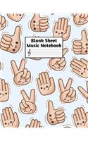 Blank Sheet Music Notebook: Easy Blank Staff Manuscript Book Large 8.5 X 11 Inches Musician Paper Wide 12 Staves Per Page for Piano, Flute, Violin, Guitar, Trumpet, Drums, Cell