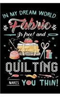 In My Dream World Fabric Is Free And Quilting Makes You Thin !