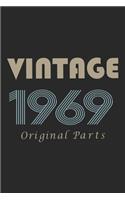 Retro Birthday - Vintage 1969 Notebook Original Parts Gift