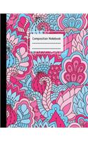 Composition Notebook: Pink Retro Style, Large College Lined Paper Notebook Journal, For Students Kids Teens Girls Boys, 100 pages, 8.5" x 11", School, Teachers, Back to S