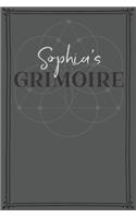 Sophia's Grimoire: Personalized Grimoire / Book of Shadows (6 x 9 inch) with 110 pages inside, half journal pages and half spell pages.