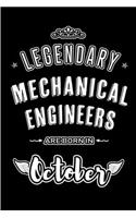Legendary Mechanical Engineers are born in October: Blank Line Journal, Notebook or Diary is Perfect for the October Borns. Makes an Awesome Birthday Gift and an Alternative to B-day Present or a Card