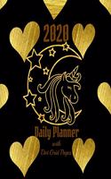 2020 Daily Planner with Dot Grid Pages: Golden Unicorn Day Calendar Notebook and Journal