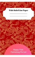 Cute Dragon Foot Theme Wide Ruled Line Paper