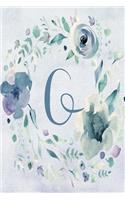 2020 Weekly Planner, Letter G - Blue Purple Floral Design