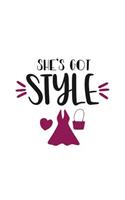 She's Got Style: 150 Lined Journal Pages Planner Diary Notebook with Fashion Dress and Purse on the Cover