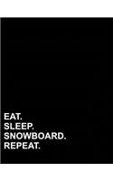 Eat Sleep Snowboard Repeat: (French Ruled Notebook)