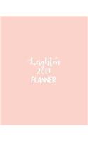 Leighton 2019 Planner: Calendar with Daily Task Checklist, Organizer, Journal Notebook and Initial Name on Plain Color Cover (Jan Through Dec), Leighton 2019 Planner