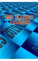 2019 Planner Calendar: High Tech Blue Pattern Modern 2019 Planner Calendar: Modern Contemporary: 6x9 130 Pages