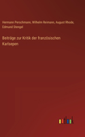 Beiträge zur Kritik der französischen Karlsepen