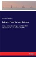 Extracts From Various Authors