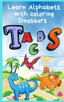 learn alphabets with coloring dinosaurs