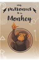 My Patronus Is A Monkey: Cute Monkey Lovers Journal / Notebook / Diary / Birthday Gift (6x9 - 110 Blank Lined Pages)