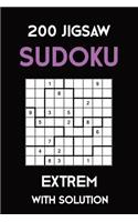 200 Jigsaw Sudoku Extrem With Solution: Puzzle Book,9x9, 2 puzzles per page