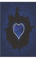 Heart in the dark royal blue