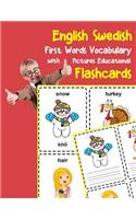 English Swedish First Words Vocabulary with Pictures Educational Flashcards