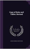 Copy of Rules and Tables. Revised