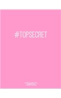 Notebook for Cornell Notes, 120 Numbered Pages, #TOPSECRET, Pink Cover
