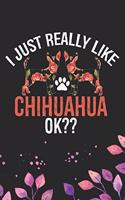I Just Really Like Chihuahua Ok?: Cool Chihuahua Dog Journal Notebook - Chihuahua Puppy Lover Gifts - Funny Chihuahua Dog Notebook - Chihuahua Owner Gifts. 6 x 9 in 120 pages
