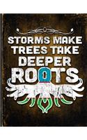 Storms Make Trees Take Deeper Roots: Uzbekistan Flag Customized Personalized Gift for Uzbek Coworker Friend Planner Daily Weekly Monthly Undated Calendar Organizer Journal