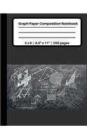 Graph Paper Composition Notebook 5 x 5 - 8.5" x 11" - 200 pages