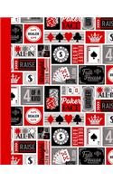Patchwork Poker Phrases Composition Notebook