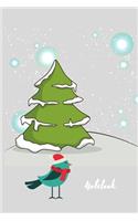 Notebook: Composition Notebooks Winter Journal diary Ideas Notes Gray White Gift for Girls Boys Kids Women Men 6'' x 9'' Lined Blank 110 Pages The little note