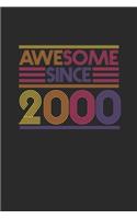 Awesome Since 2000: Graph Paper Notebook / Journal (6" X 9" - 5 Squares per inch - 120 Pages) - Birthday Gift Idea