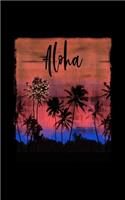 Aloha: Hawaiian Christmas Notebook With Lined Wide Ruled Paper For Taking Notes. Stylish Tropical Travel Journal Diary 5 x 8 Inch Soft Cover. For Home, Wor