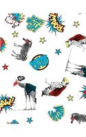 Super Hero Comic Animals Journal: Blank Lined Composition Notebook 75 Sheets / 150 Pages 8.5 x 11 inch .