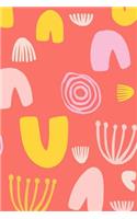 Dot Grid Notebook: Modern Abstract Shapes Pattern in Coral 6 X 9, 110 Page Dotted Diary for Journaling, Planning, and Organizing