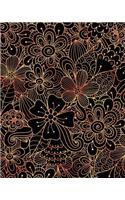 Bullet Journal Notebook Flower Pattern 3: 172 Numbered Pages with 160 Dot Grid Pages, 6 Index Pages and 2 Key Pages in Large 8 X 10 Size for Journaling, Writing, Planning or Doodling.