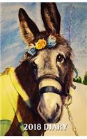 2018 Diary: Portrait of Donkey Diary/Journal With 150 Blank Pages To Write Or Draw In