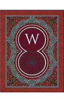 Monogram "W" Sketchbook: Blank Art Pad Notebook Journal(23 Monogram Arabesqueone 150 Sketch)