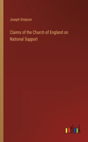 Claims of the Church of England on National Support