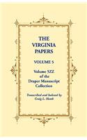 The Virginia Papers, Volume 5, Volume 5zz of the Draper Manuscript Collection