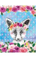 Big Fat Bullet Style Journal Cute Fox Cub In Flowers