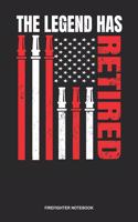 Firefighter Notebook: Dotted Log Book For Fighter Against Fire: Retired Firefighter Journal Us Flag Legend Gift