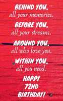Behind You All Your Memories Before You All Your Dreams Happy 72nd Birthday