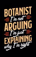 Botanist I'm Not Arguing I'm Just Explaining Why I'm Right: Appointment Book Undated 52-Week Hourly Schedule Calender