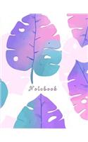 Notebook: Holographic Monstera Leaves ... for School, College, Work, Business Notes, Personal Journaling, Planning, Hand Lettering... Perfect Gift / Present (