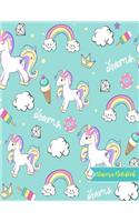 Unicorn Notebook: Cute Kawaii Journal and Diary Large 8.5 x 11 Matte Cover with Blank Lined Ruled White Paper Interior - Perfect for School, Gifts for Kids (Girls and