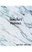 Teacher Planner Jan 2019-Dec 2020: Lesson Planner Weekly and Monthly Teacher Planner Calendar Schedule Academic Year Plan Record Notebook 8 x 10 inch 160 pages(1 Marble Teachers Planner 2019-2020)