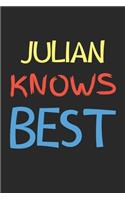 Julian Knows Best: Lined Journal, 120 Pages, 6 x 9, Julian Personalized Name Notebook Gift Idea, Black Matte Finish (Julian Knows Best Journal)