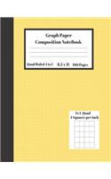 Graph Composition Notebook 4 Squares per inch 4x4 Quad Ruled 4 to 1 / 8.5 x 11 100 Sheets: Cute Funny Yellow Cover Gift Notepad / Grid Squared Paper Back To School Gift Notebook For Math Teens Science Adults Students Programmers note takin