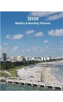 2020 Weekly and Monthly Planner: Miami Beach - Monthly Calendar with U.S./UK/ Canadian/Christian/Jewish/Muslim Holidays- Calendar in Review/Notes 8 x 10 in.-Florida Travel Vacation