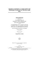 Hearing to review U.S. farm safety net programs in advance of the 2012 farm bill