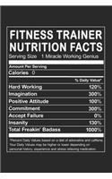 Fitness Trainer Nutrition Facts: Funny Occupation Humorous Job Joke Dot Grid Notebook 6x9 Inches - 120 dotted pages for notes, drawings, formulas - Organizer writing book planner di