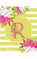 R - 2020 One Year Planner: Monogram Classic Initial Pink Flower Green Fun French Floral - Jan 1 - Dec 31, 2020 - Weekly & Monthly Planner + Habit Tracker + Vision Board + Dot (1 2020 One Year Monogram Initials Schedule Organizer)
